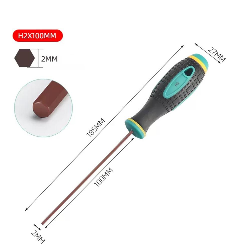 

185-265 мм Длинная длина Нескользящая рукоятка H1.5-H6 Шестигранный хвостовик Магнитная отвертка