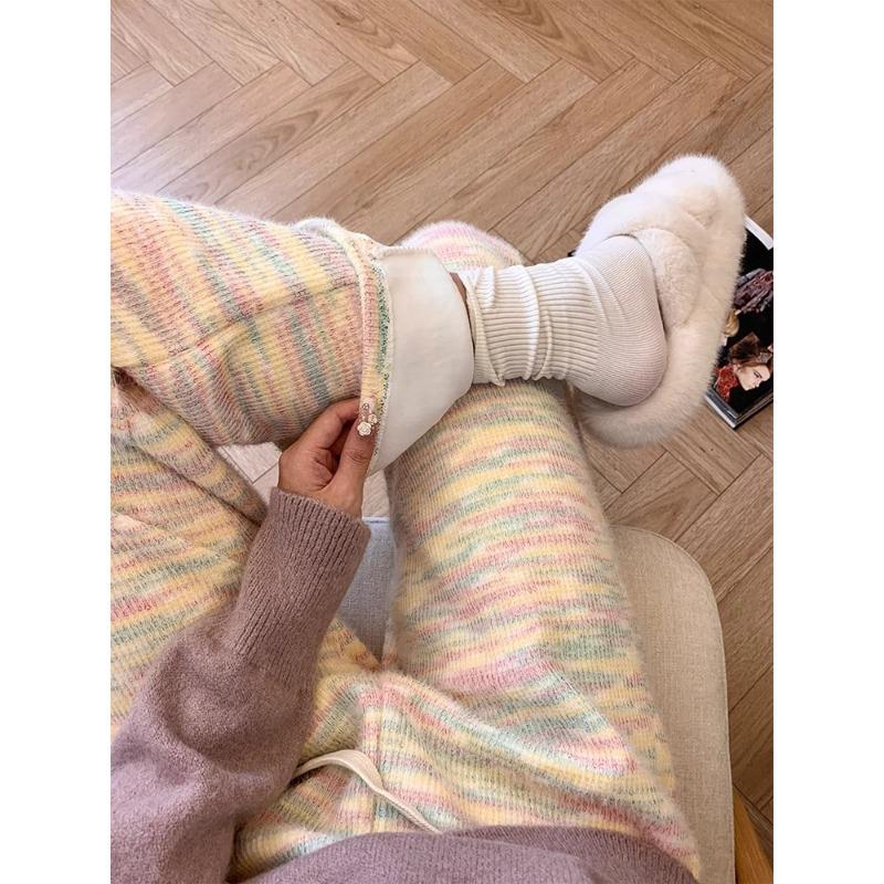 Sweet Wide-leg Pants for Women with High Waist Drooping New Style Lazy Style Loose Straight Casual Glutinous Rice Pants for Women In Autumn and Winter