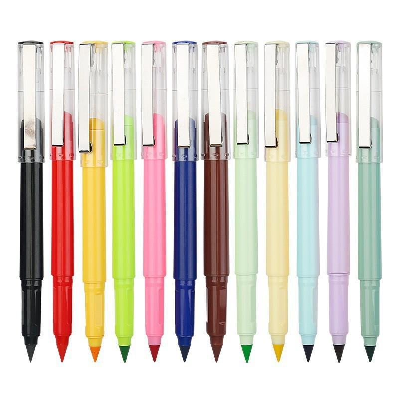 Erasable Posture Correcting Eternal Pencil - 12 Colors, No Sharpening Needed, Durable Lead, Perfect for Kids' Drawing.