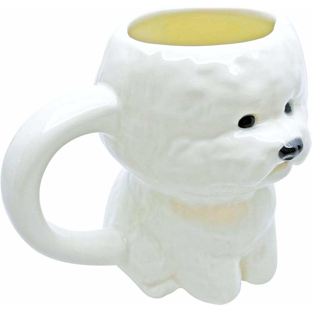 Cute Die-Cut Bichon Frise Mug, Animal Design, Dog, Approx. 340ml