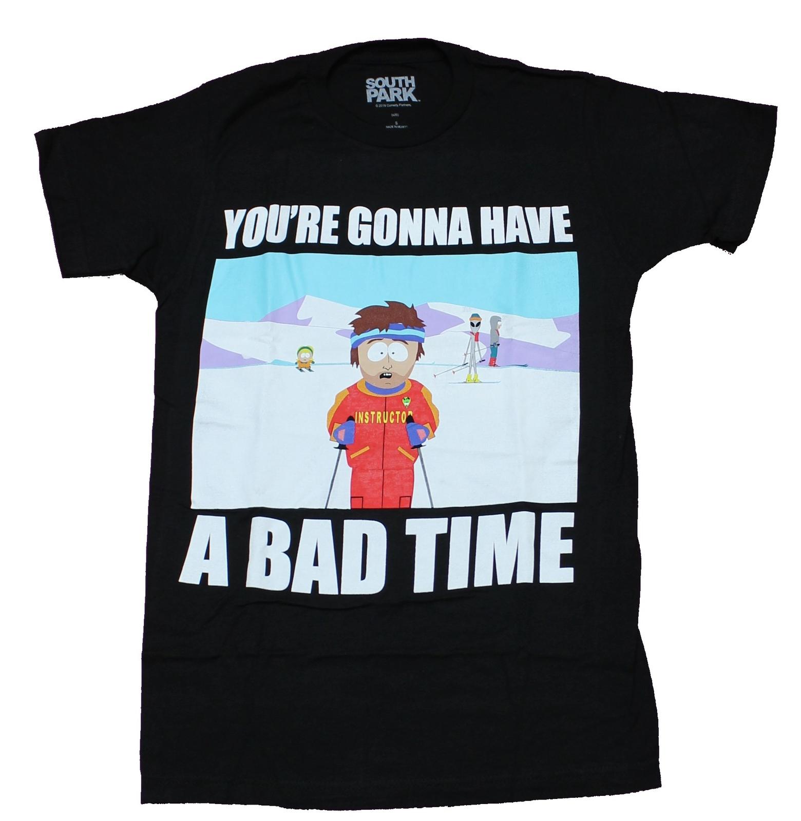 South Park Mens T-Shirt - Skiing Instructor You re Gonna Have A Bad Time XL