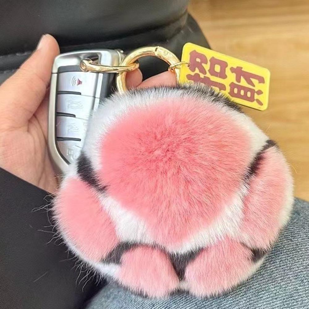Furry Doll Tiger Tail Stuffed Keyring Stuffed Animal Plush Cat's Paw Pendant  Bag Ornaments