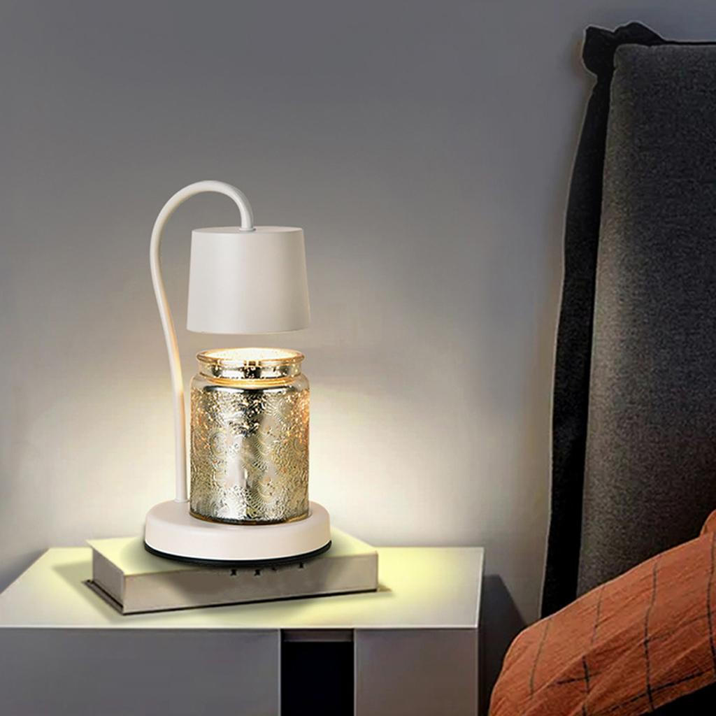 Wax Melt Candle Warmer Metal Lamp Desktop Melting Lights Adjustable white