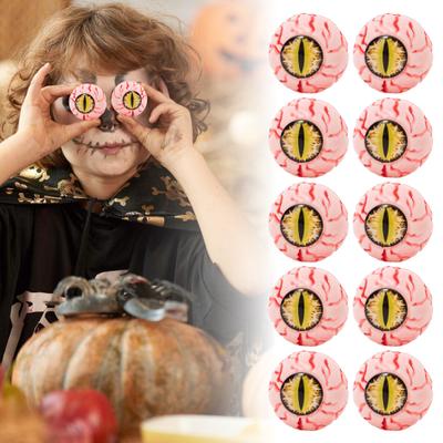10 Stück Halloween Fake Augäpfel Realistisch Gruselig Plastik Blutunterlaufener Augapfel in einem Netzbeutel für Spukhaus Halloween Party Dekoration