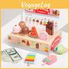 Wooden Ice Simulation Cream Vending Cabinet Model Children Toy Set Gift For