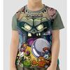 Summer Round Neck HOT Game Plants Vs. Zombies Pattern 3D Printed Top Fashionable Casual Short Sleeved Children's Boy T-shirts