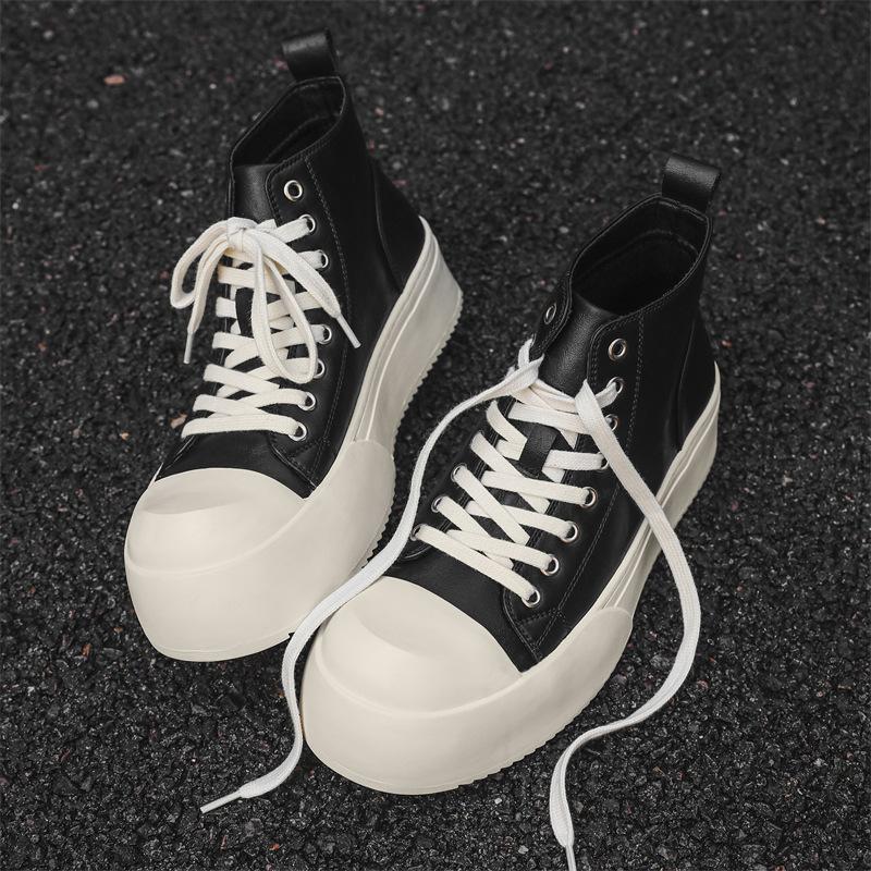 Summer Casual Board Shoes Thick Soles Increase Significantly With The Same Big Head Derby Shoes Casual Leather Shoes 55326-J