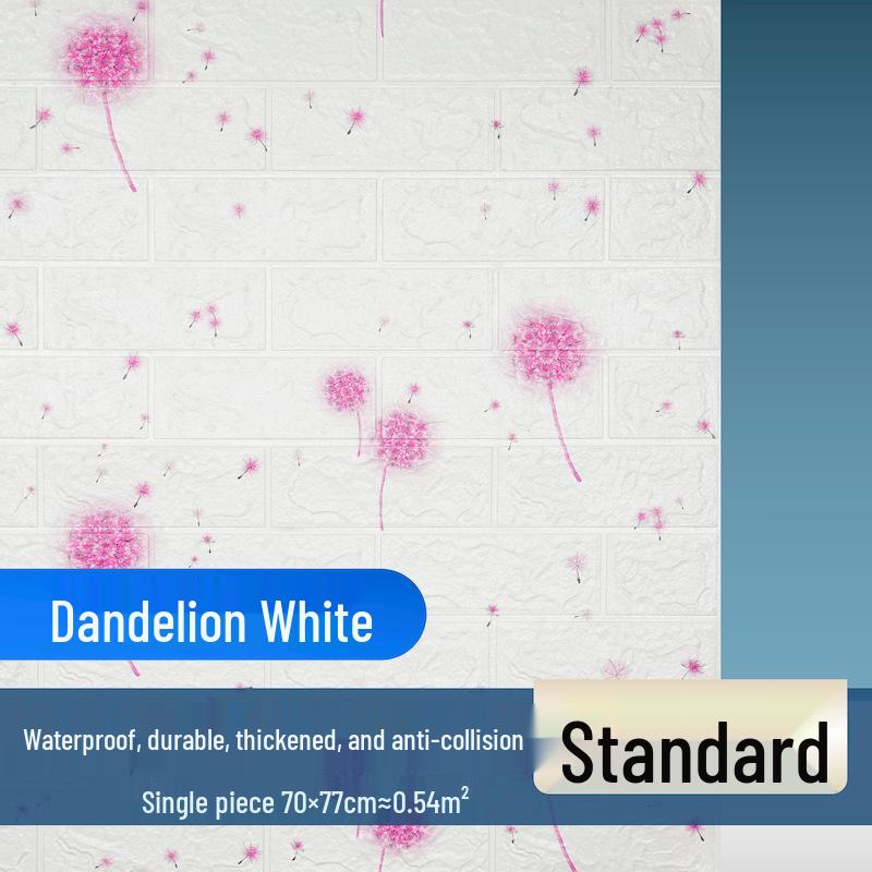 Retro 3D Brick Pattern Self-Adhesive Moisture-Proof Wallpaper Sticker