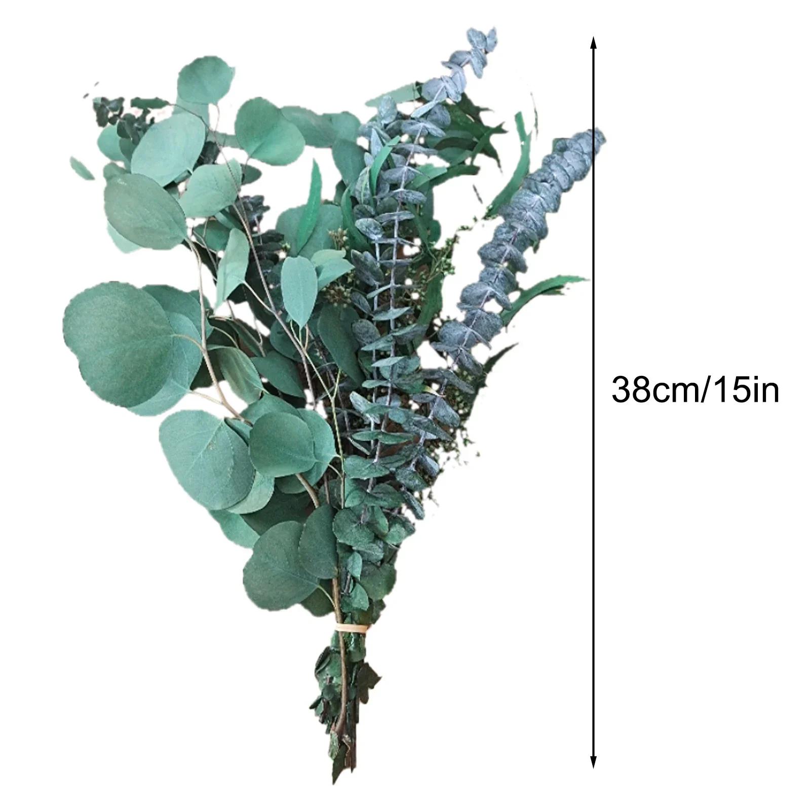 

12pcs Evergreen Eucalyptus Leaves Branches Simulated Plants Mixed Bouquet Home Flower Arrangement Wedding Decoration