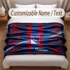New York Rangers Printed Flannel Blanket Custom Name Text Soft Warm Throw For Bedroom Holiday Gift