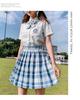 Gentle JK Plaid Pleated Skirt - High Waist Japanese School Uniform for Women
