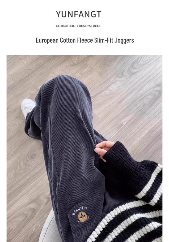Plus Size Petite Maternity Sweatpants - Loose, Non-constricting, Cuffed Casual Pants for Spring/Summer.