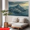 Misty Alpine Peak Above Clouds Tapestry: Serene Mountain-Themed Wall Hanging for Home Decor