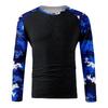 Camouflage Style Printed Raglan Sleeves Men's Short Sleeved Top