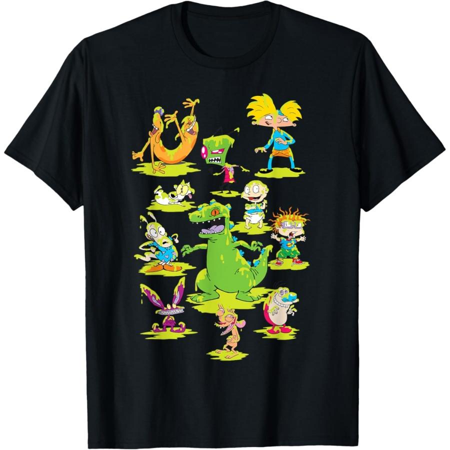 Nickelodeon Characters Covered In Slime T-Shirt S