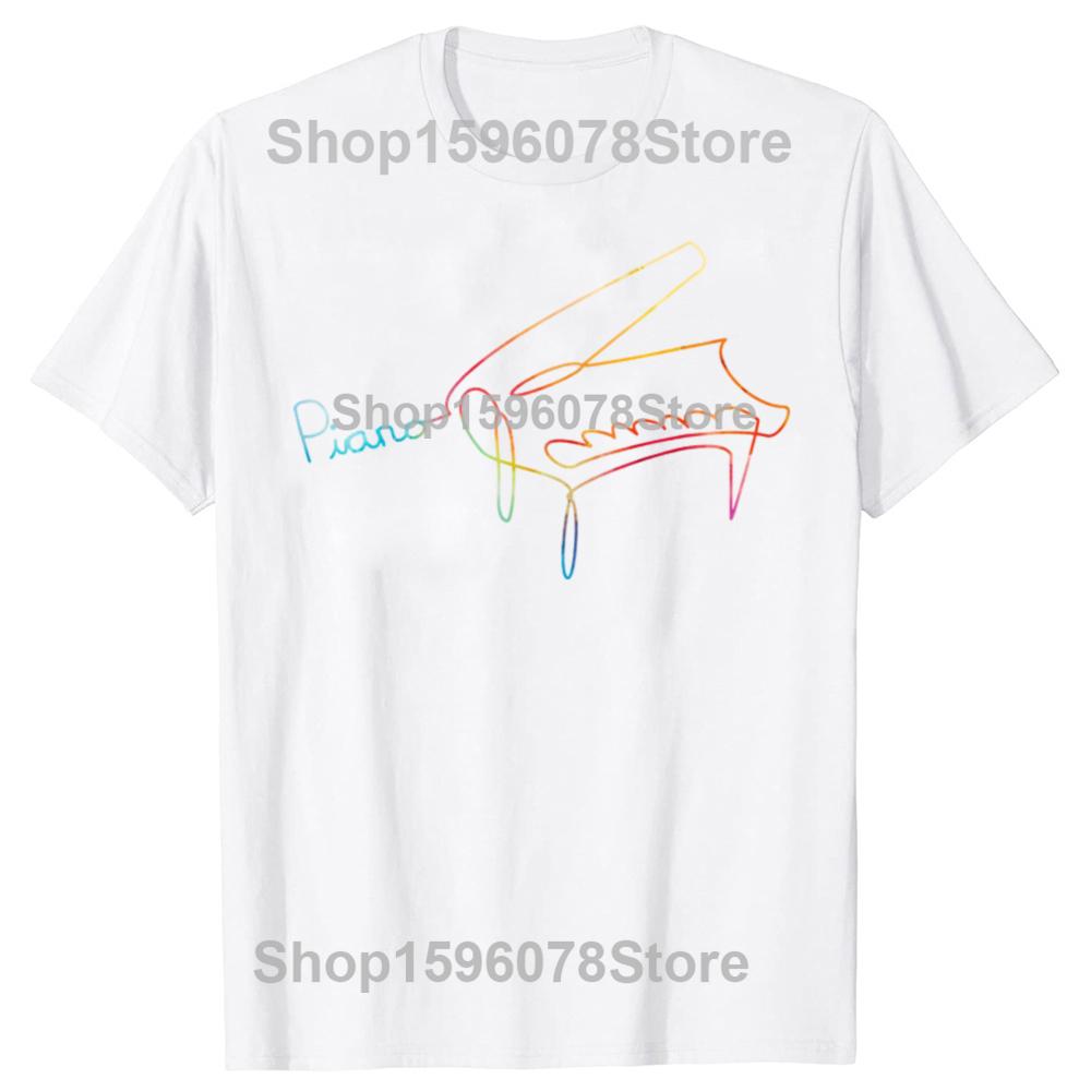 Funny Vintage Style Pianist Piano Graphic Tshirt Men Women Hip Hop Oversized T Shirt 100 Cotton Comfort Tshirts