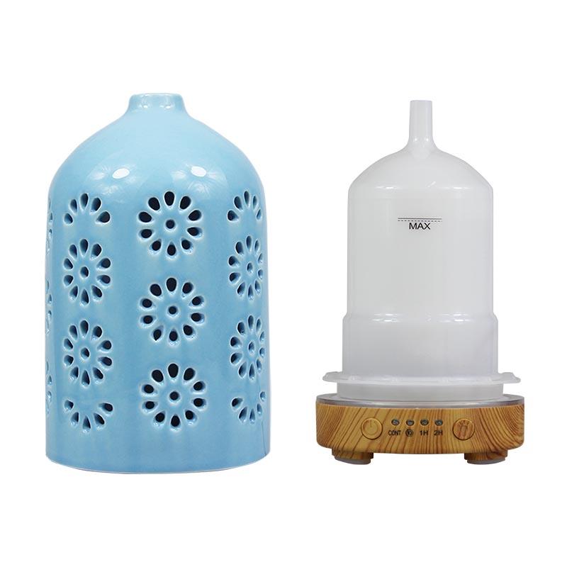 Ceramiczny Ultradźwiękowy Nawilżacz Powietrza Funkcja Czasowa Dyfuzor Aromatu Biurkowy Dyfuzor Olejków Eterycznych Dyfuzor Zapachu do Pomieszczeń ze Światłami