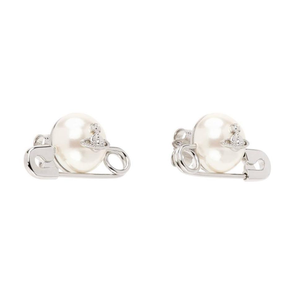 Vivienne Westwood Original Design Brass Imitation Pearl Earrings Women earrings White 6201035F-02P154 Basic Packaging-Dust Bag+Box