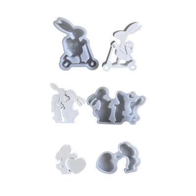 Ostern Thema Ornamentform Flexible Silikonform für Kaninchenfigur Dekoration Gipsform Schmuckherstellungsbedarf