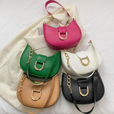 Women PU Leather Fashion Designer Crossbody Bags Travel Shoulder Bags Half Crescent Handbags Purse Ladies Underarm Bags AVE