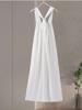 Halter Beach Long Dress Women Summer Sleeveless Backless Maxi Holiday Party Chic Lady Robe