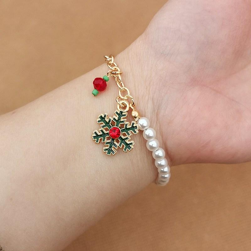 Snowman Christmas Bracelet Bell Christmas Christmas Tree Old Man Elk Snowflake Jewelry Alloy