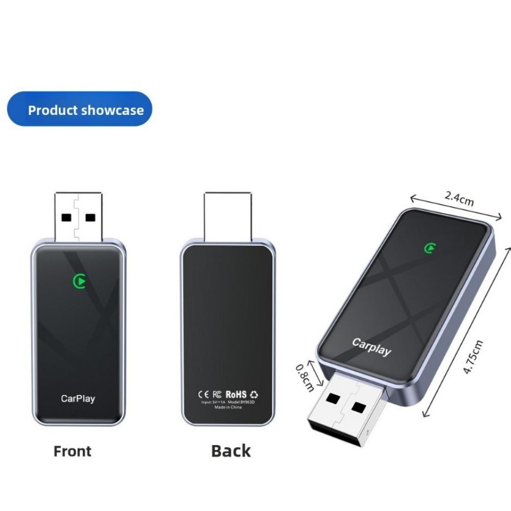 Wireless CarPlay Adapter USB Dongle Convert Wired to Wireless for Android Car Stereo 2 in 1 Smart Box
