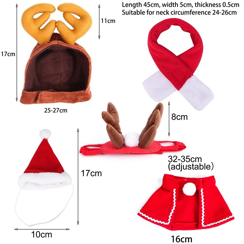 Cute Pet Christmas Outfits for Cats and Dogs Great for Holiday Decoration