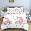 Ballet Girl Unicorn Bedding Set Pink Dancer Print Duvet Cover for Girls Bedroom Decor