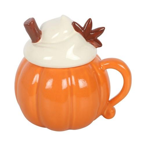Something Different Unisex Pale Orange Pumpkin Lidded Mug In - Image 4