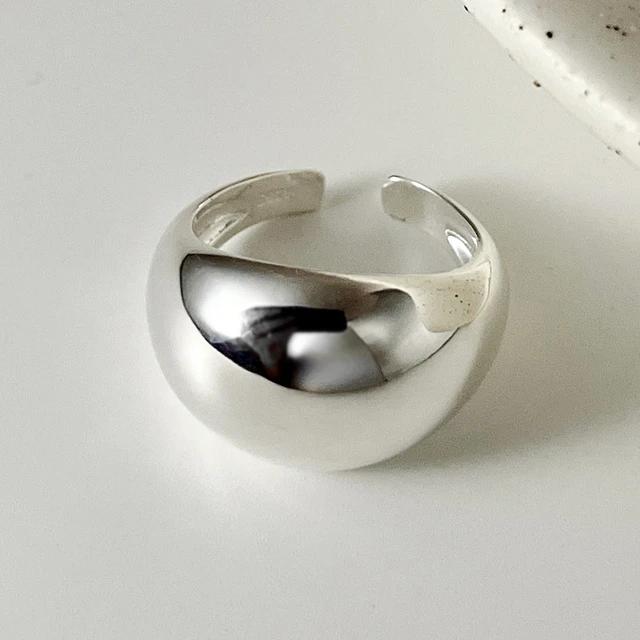 925 Sterling Rings for Women Fashion Geometric Handmade Irregular Strip Ring Party Christmas Gift