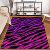 Colorful Zebra Print Carpet In Black and Pink for Modern Decor Suitable for Use As an Anti-slip for Living Room Bedroom Sofas