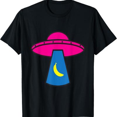 Funny UFO Ovni Abduction of a Banana Flying Saucer Beam T-Shirt