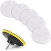 7 Pcs 3 Inch (80 Mm) Wool Buffing Polishing Pad Car Polisher Buffer Drill Attachment With M10 Drill Adapter