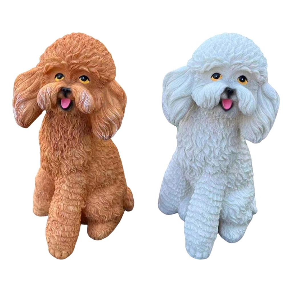 Garden Dog Statue 12x13x23cm Cute Animal Sculpture for Balcony Office Porch