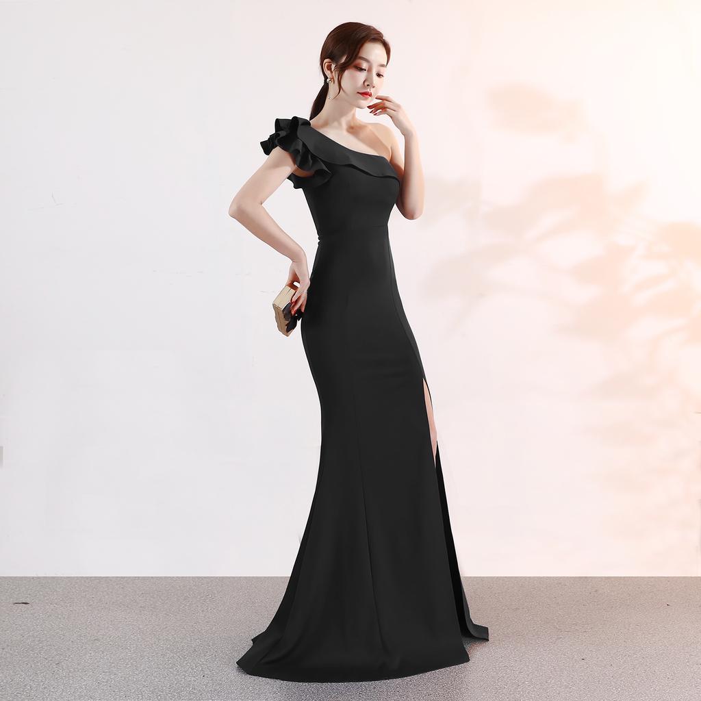 Evening dress women's new banquet elegant and dignified atmosphere pink long sexy and thin fish tail