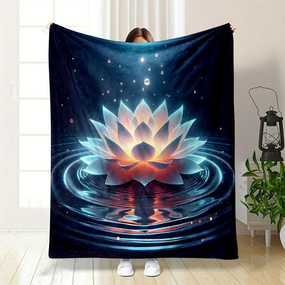 Radiant Lotus On Water Print Blanket Soft and Cozy Perfect for the Living Room Bed Sofa or a Nap,gift
