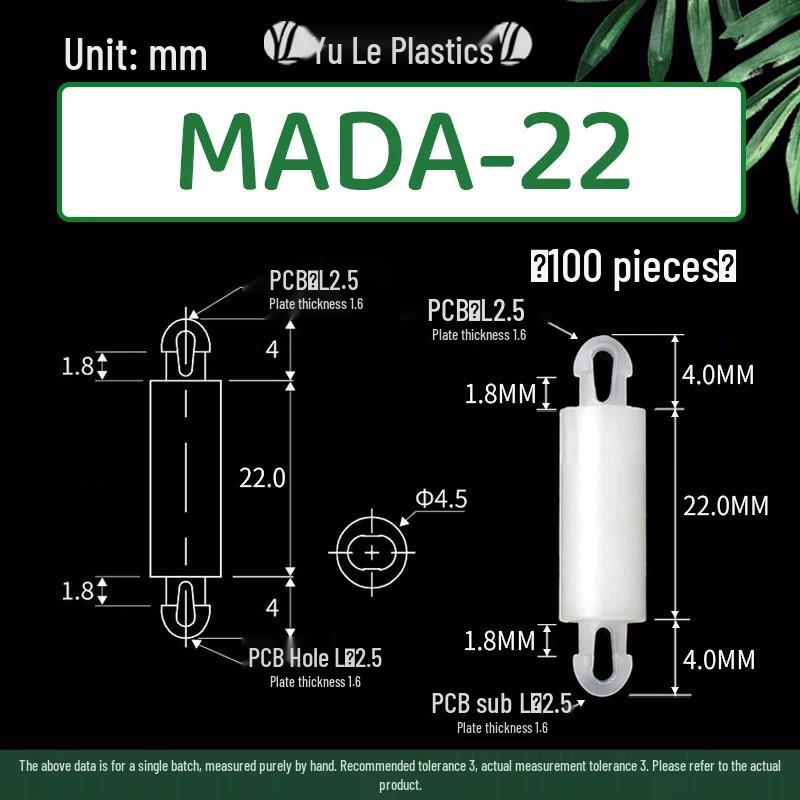 Loose or Bag - MADA-2~22 Aircraft Head Standoff M2.5 Double-Ended Stud for PCB Hole, 2.5mm Cylindrical Head
