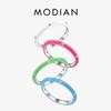 Modian 925 Sterling Silver 4-barevné smaltované prsteny pro ženy Muži Romantické páry prsteny Snubní prsteny Šperky