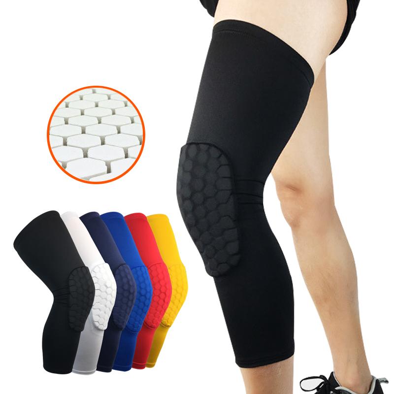Breathable Flexible Honeycomb Anti-Collision Knee Pads Long Compression Adjustable Knee Sleeves Support Braces Protection