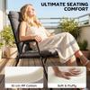 Patio Chair Cushions Set of 4, Waterproof Non-Slip Lounge Chair Cushions, 112x53cm, Dark Grey