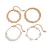 ins style multi-layer chain bracelet hand jewelry, imitation pearl beaded stacked bracelet set women