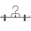 Sawafuji Clothes Hanger, Hanger Gallery, 3-Piece Connectable Bottom Hanger, Rock Gray, 330mm Wide, Set of 3, for Skirts, Slacks, and Pants, with Clips