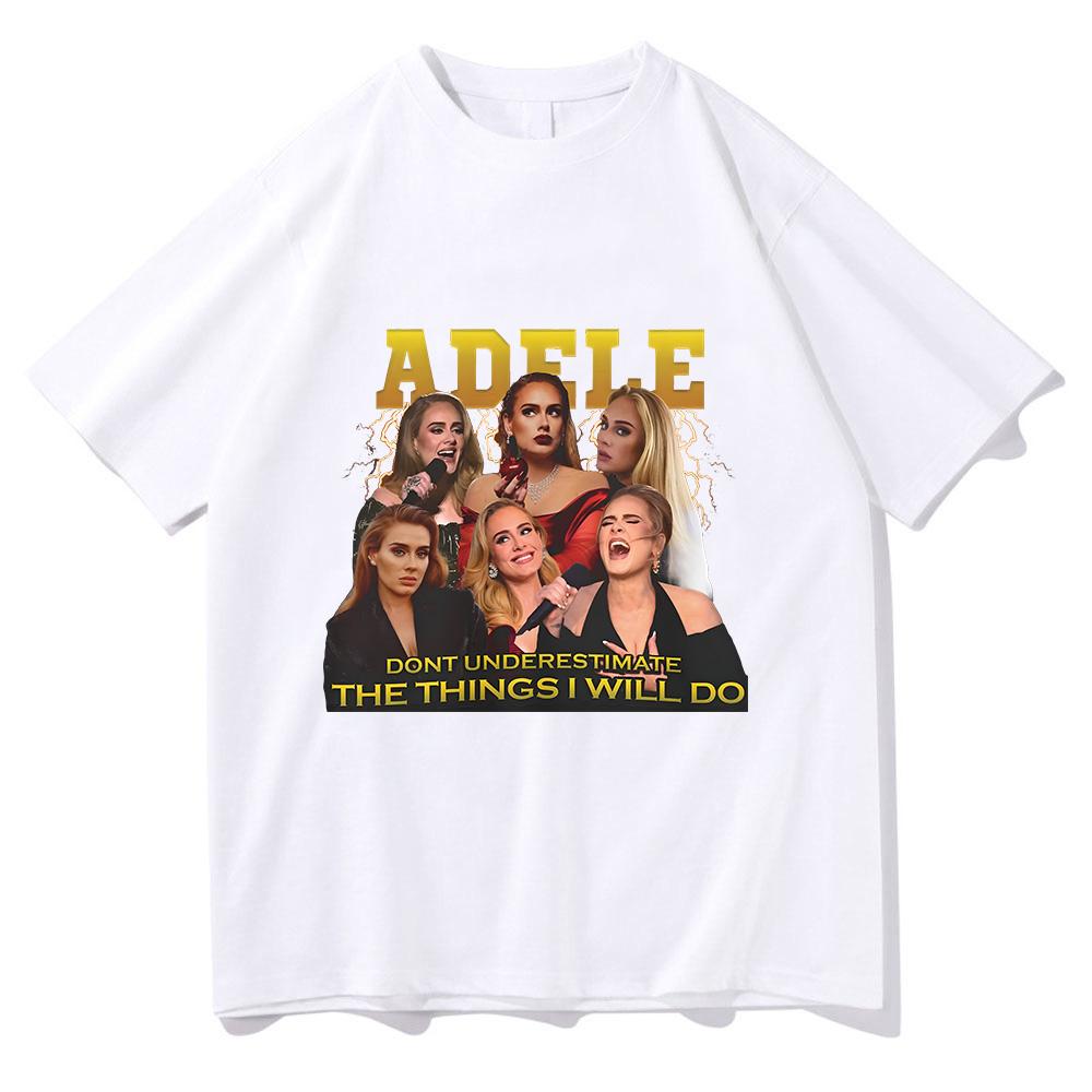 Adele T-shirt Graphic Printing Hip Hop High Quality Tee-shirt Short Sleeve Gothic Cotton Tshirt Ropa Hombre Retro Punk Clothing