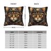 Graffiti Steampunk Katze Quadratische Kissenhülle Polyester Leinen Samt Kreativ Reißverschluss Dekoration Wurfkissenhülle Sofakissenbezug