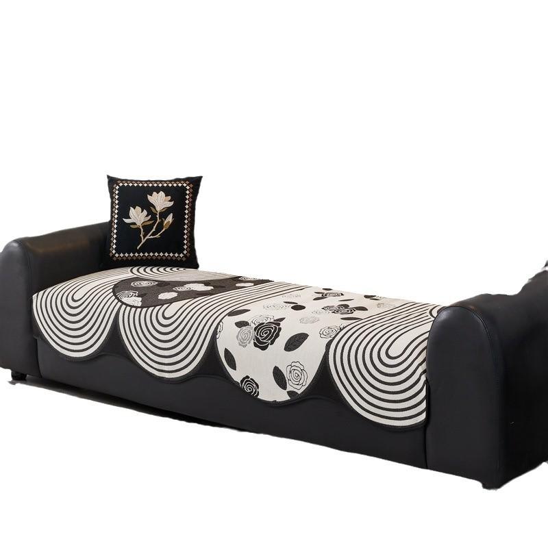 Special-Shaped Leather Sofa Pad, Light Luxury And High-End Sense, Universal In All Seasons  New Irregular Non-Slip Seat Cushion Cover Cloth Towel