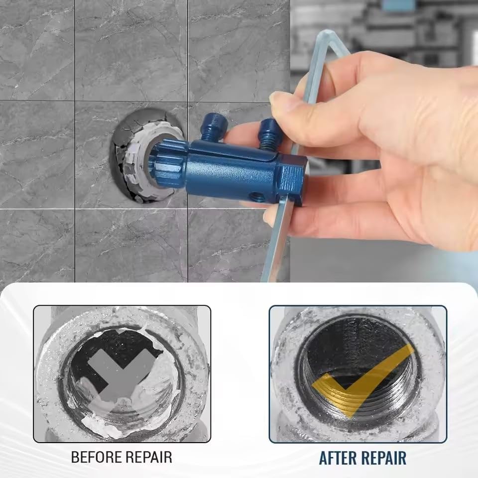 Broken Pipe Thread Extractor,Stripped Screw Extractor,Broken Valve Thread Extractor,Stripped Screw Removal Tool,Easy Out Bolt Extractor Kit for