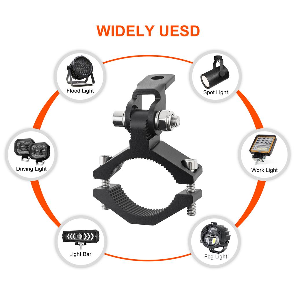 2pcs Motorcycle Spotlight Mount Clamp Bracket Aluminum Alloy LED Light Bar Tube Holder for Motorcycle Scooter Dirt Pit Bike SUV