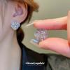 Silver Needle Zircon Three-dimensional Square Earrings, Individual Cold Wind Commuter Earrings, Niche High-end Temperament Design Earrings