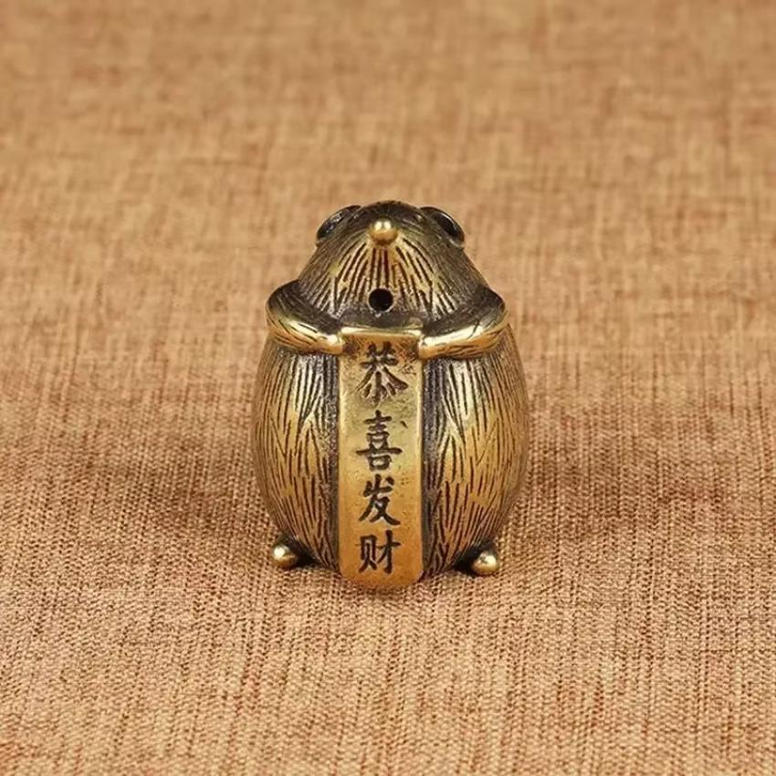1 Pcs Ornament Pure Brass Arts and Crafts Bronze Mouse Paper Viewer Zodiac Mouse Ornaments Figurines Desktop Decoration